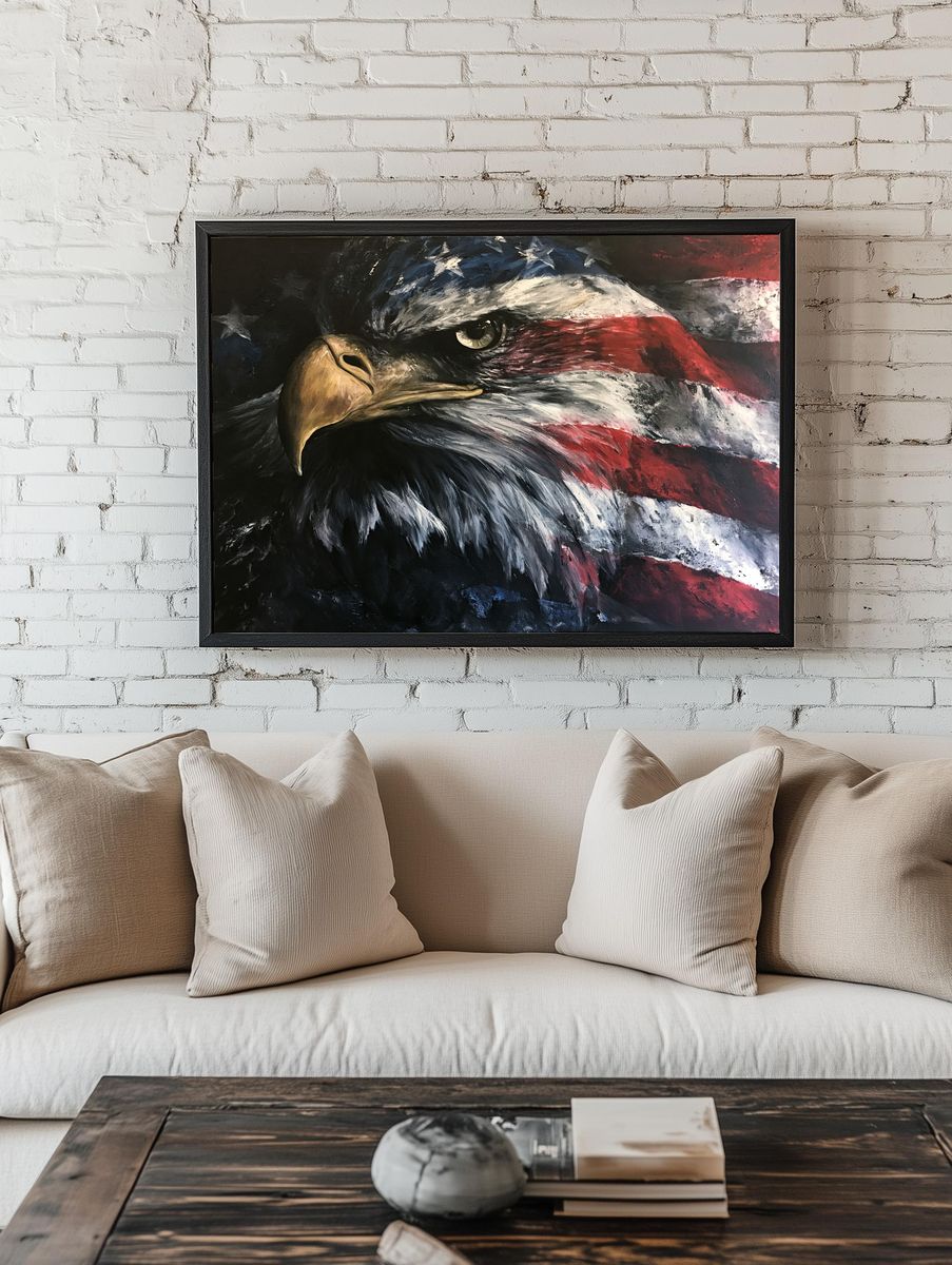 American Eagle Portrait Poster. room preview