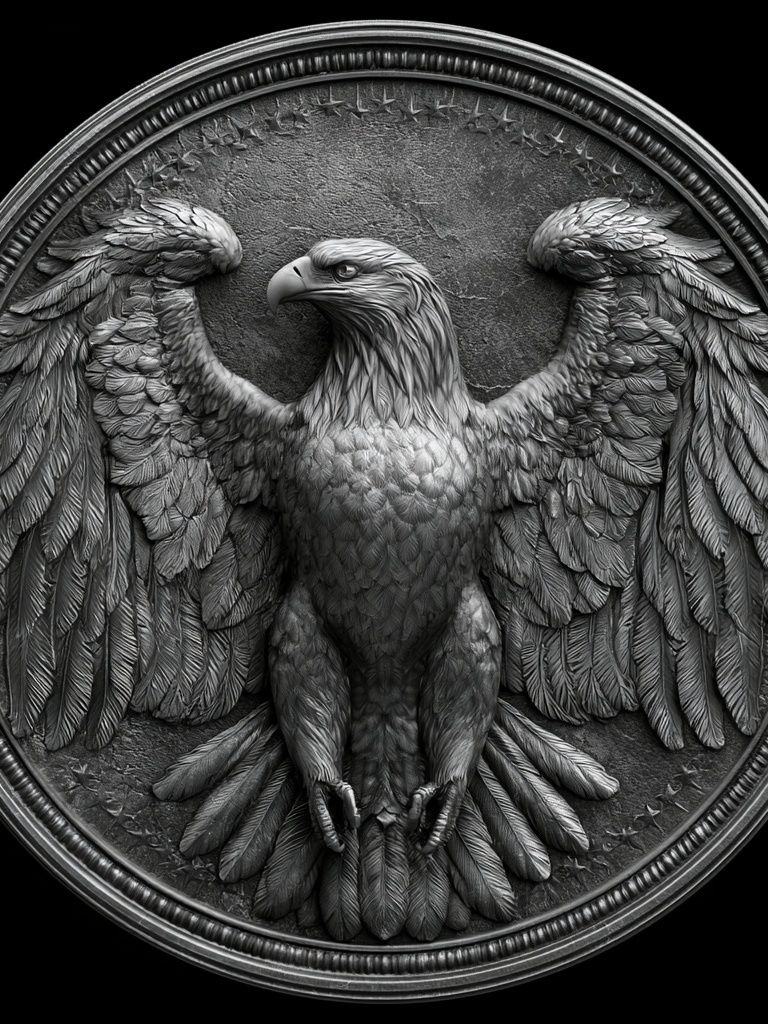 Majestic Eagle Relief Poster. poster detail