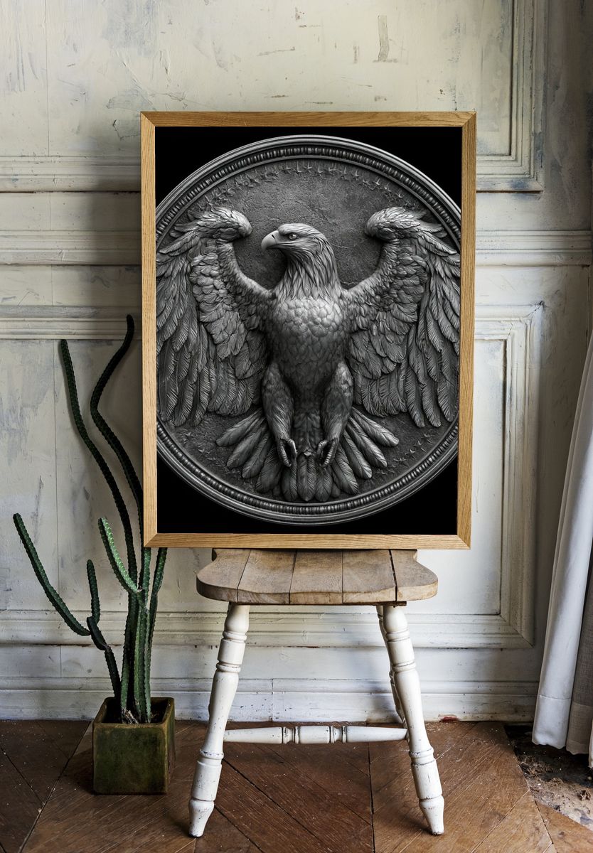 Majestic Eagle Relief Poster. room preview
