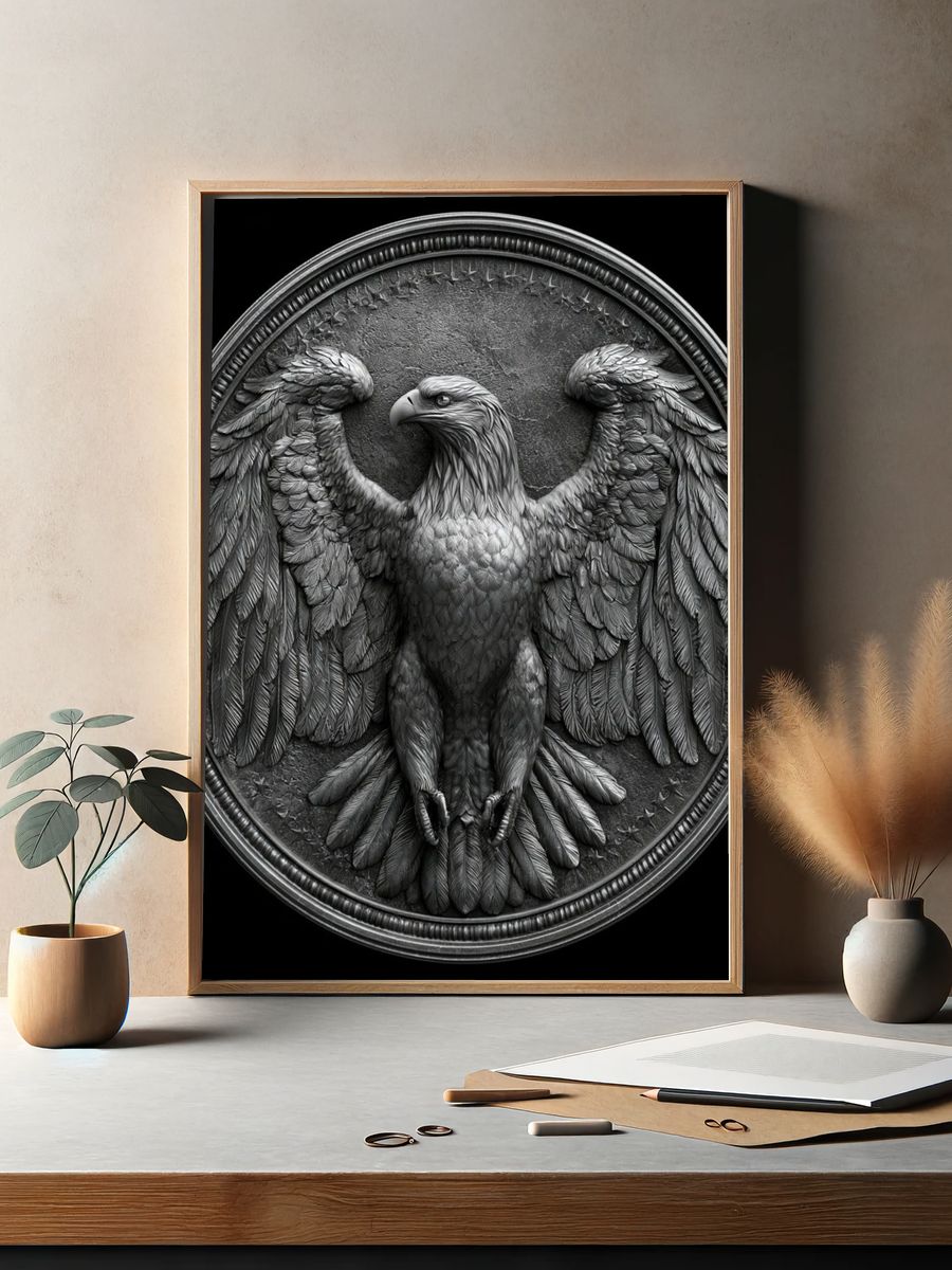 Majestic Eagle Relief Poster. — room view 2