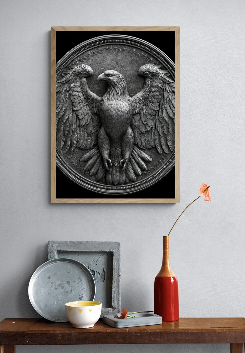 Majestic Eagle Relief Poster. — room view 3