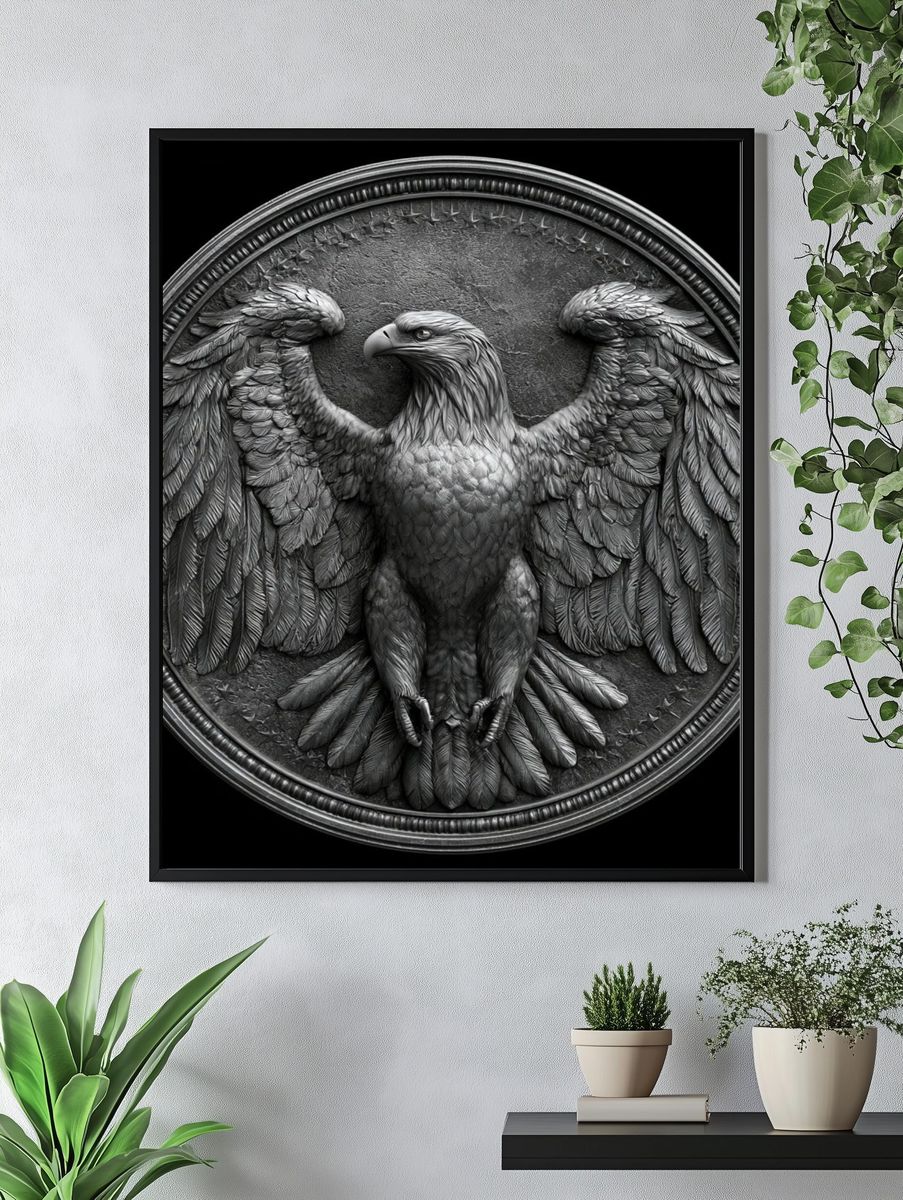 Majestic Eagle Relief Poster. — room view 4