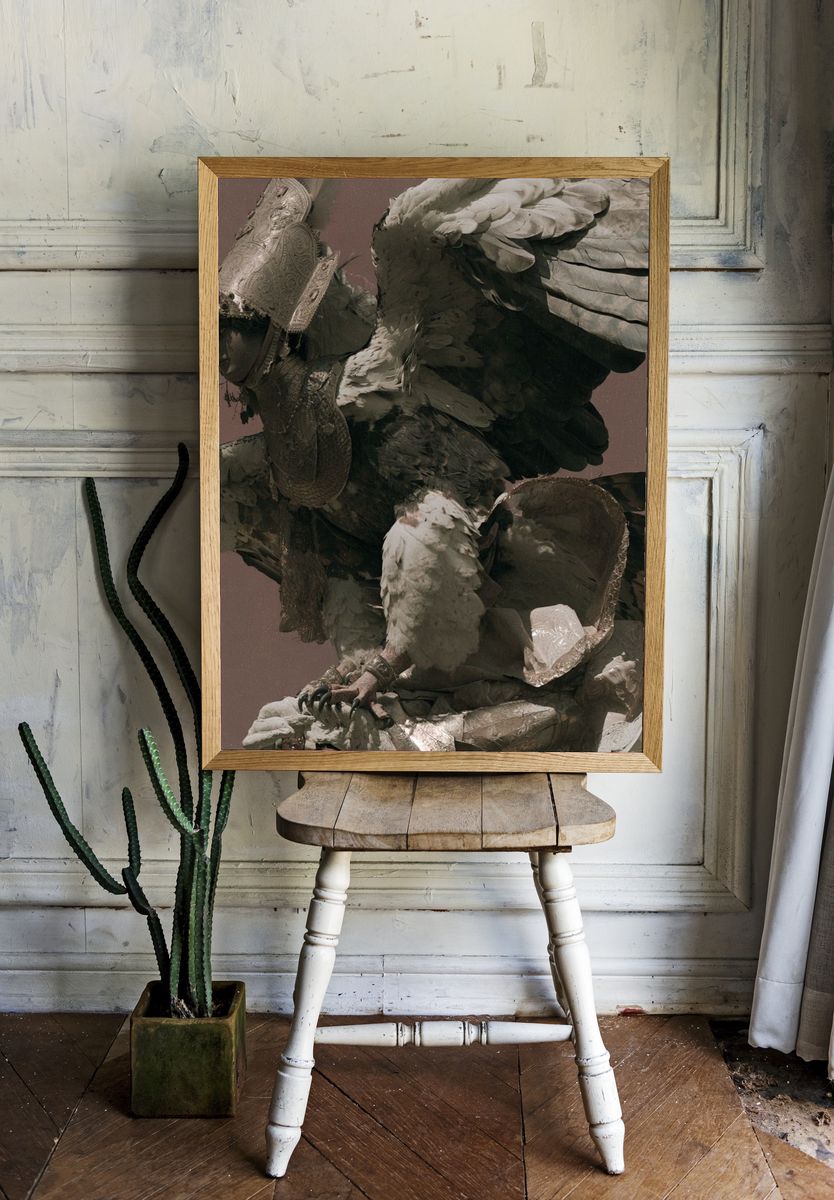 Mythic Eagle Sculpture Print. — room view 1