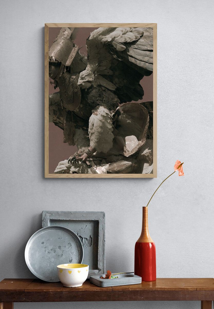 Mythic Eagle Sculpture Print. — room view 3