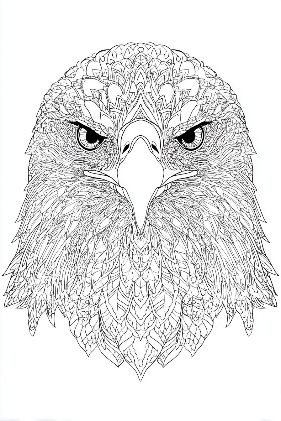 Ornate Eagle Line Art Poster. poster — illustration art