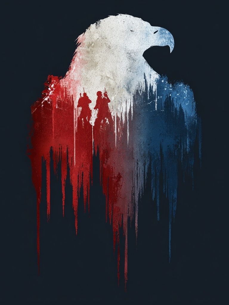 Eagle Silhouette — Vintage Print. poster detail