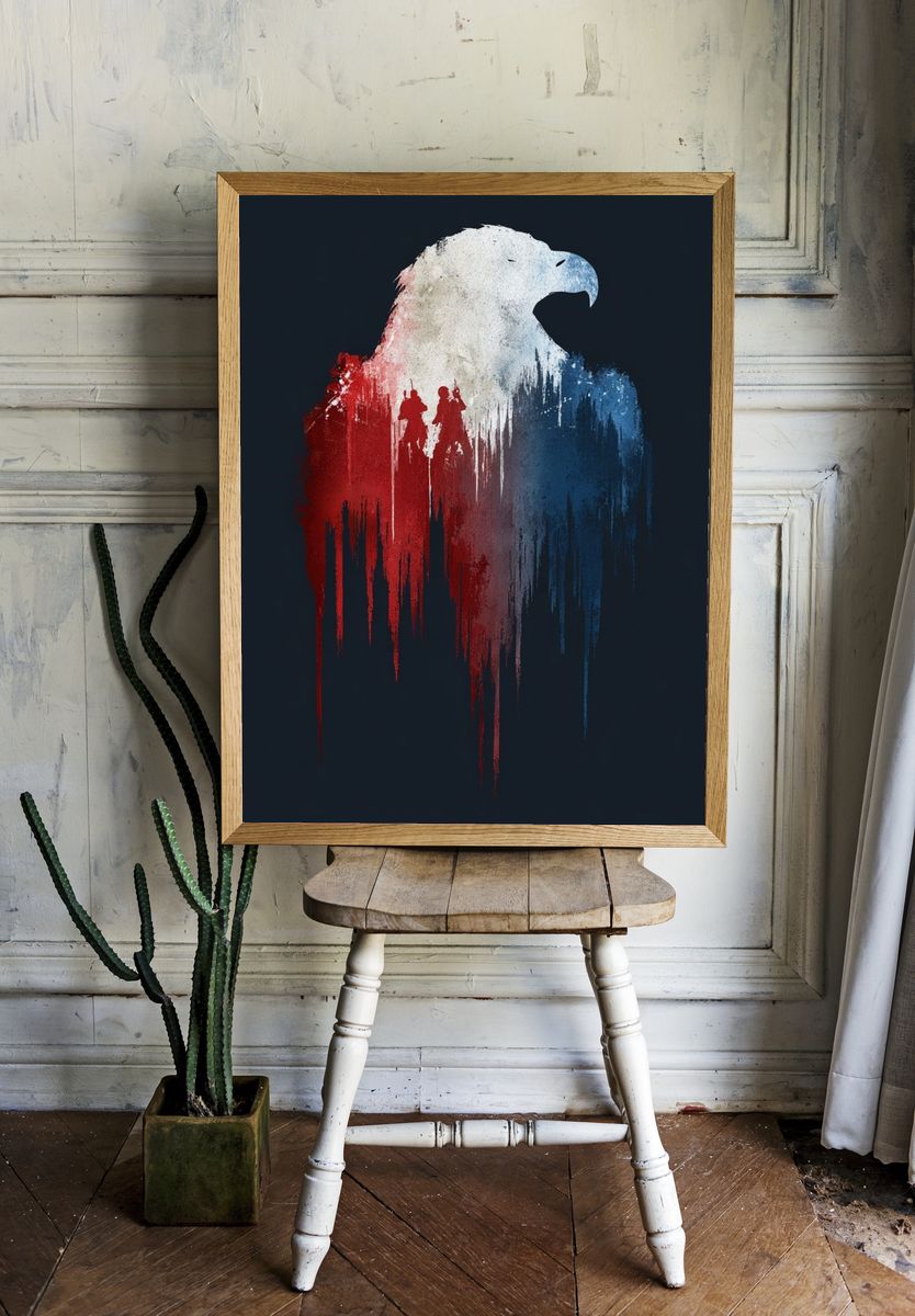 Eagle Silhouette — Vintage Print. — room view 1