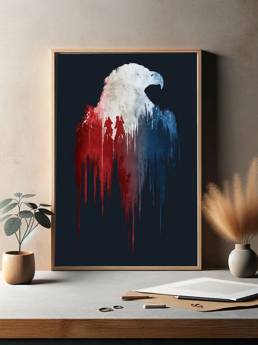Eagle Silhouette — Vintage Print. — room view 2