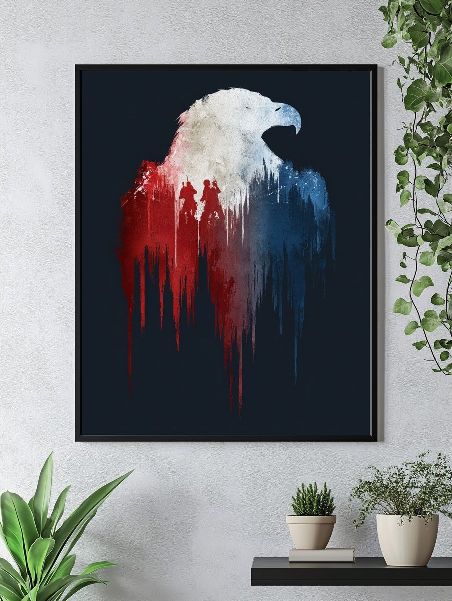 Eagle Silhouette — Vintage Print. — room view 4