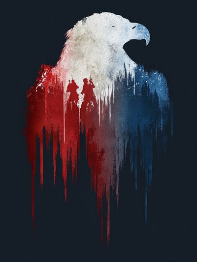 Eagle Silhouette — Vintage Print