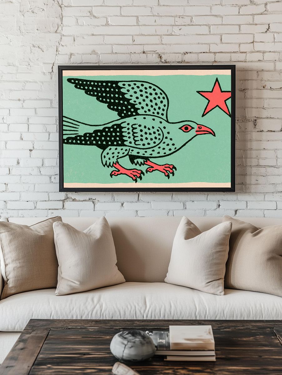 Flying Eagle Illustration Poster. room preview