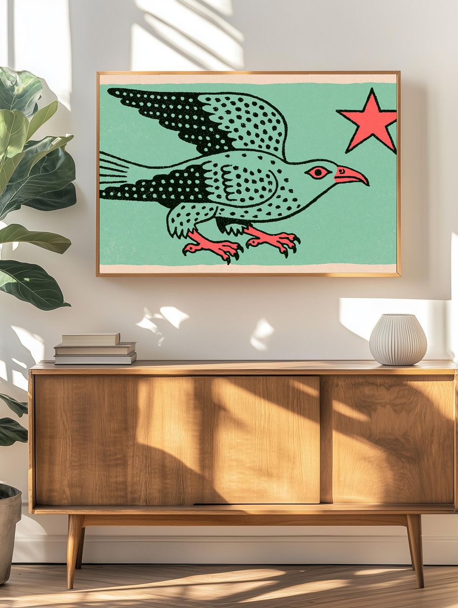 Flying Eagle Illustration Poster. — room view 3