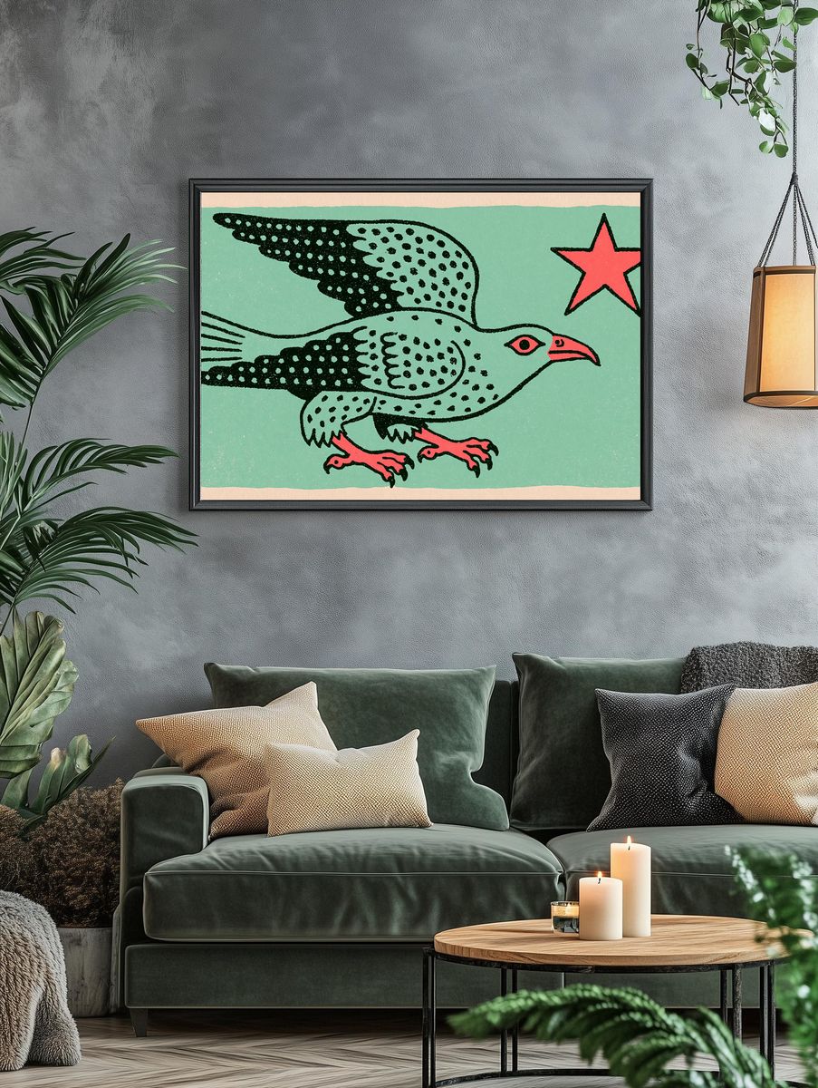 Flying Eagle Illustration Poster. — room view 4