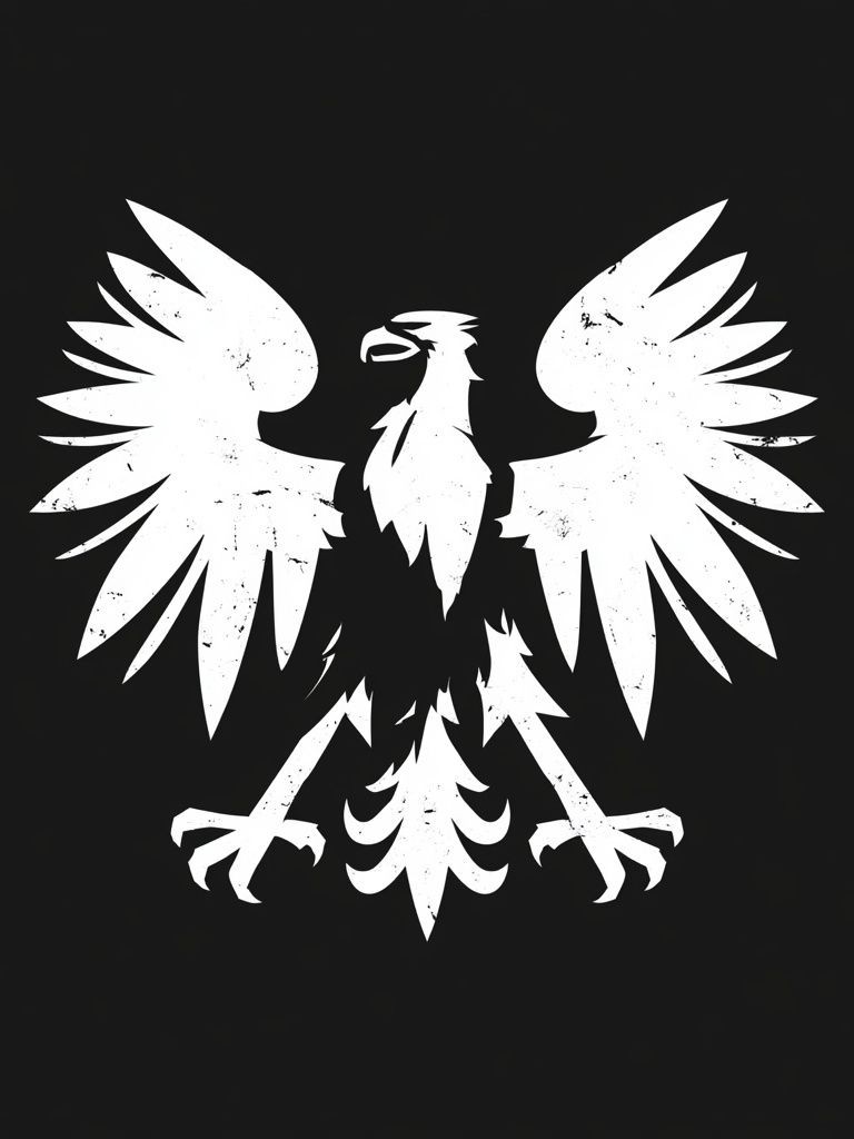 White Eagle Crest Typography Print. poster — animals art