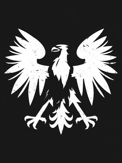 White Eagle Crest Typography Print.