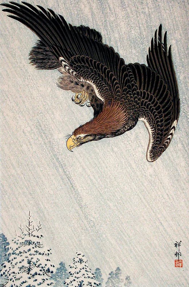 Eagle Flying Snow (1933) Ohara. poster detail
