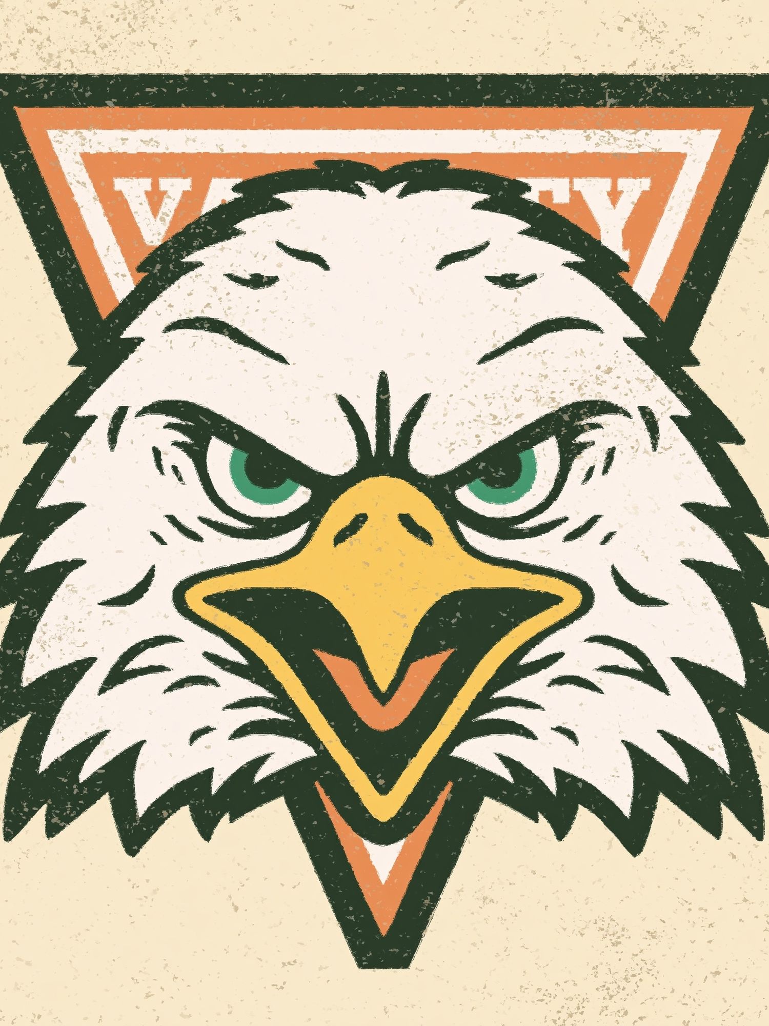 Eagle Mascot Vintage Poster. poster — illustration art