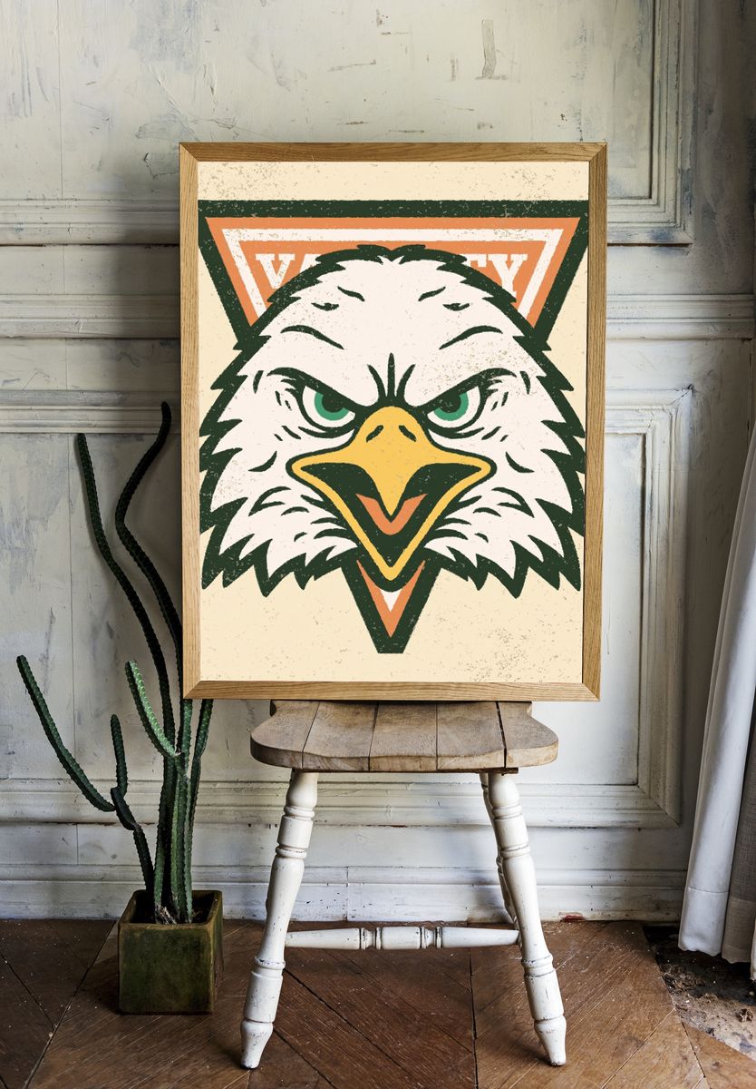 Eagle Mascot Vintage Poster. — room view 1