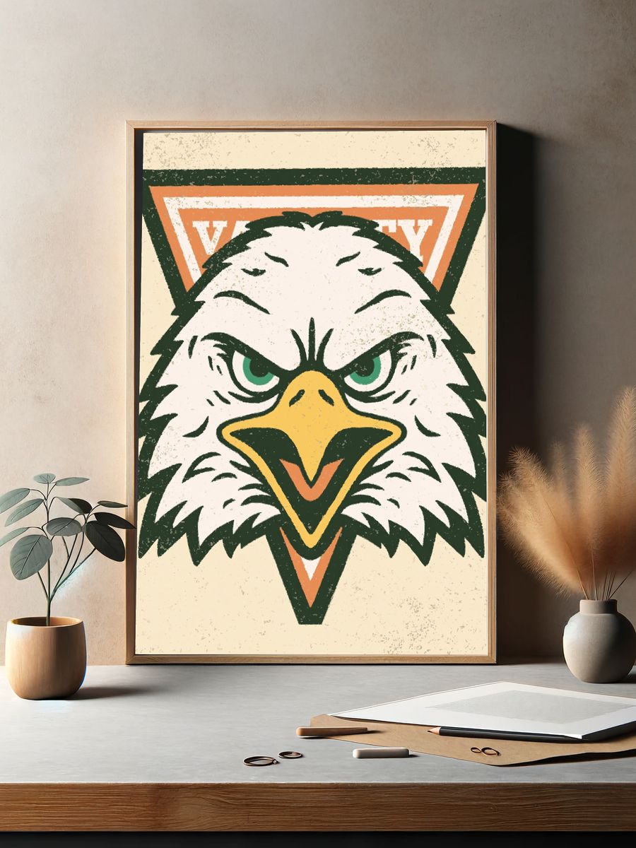 Eagle Mascot Vintage Poster. — room view 2