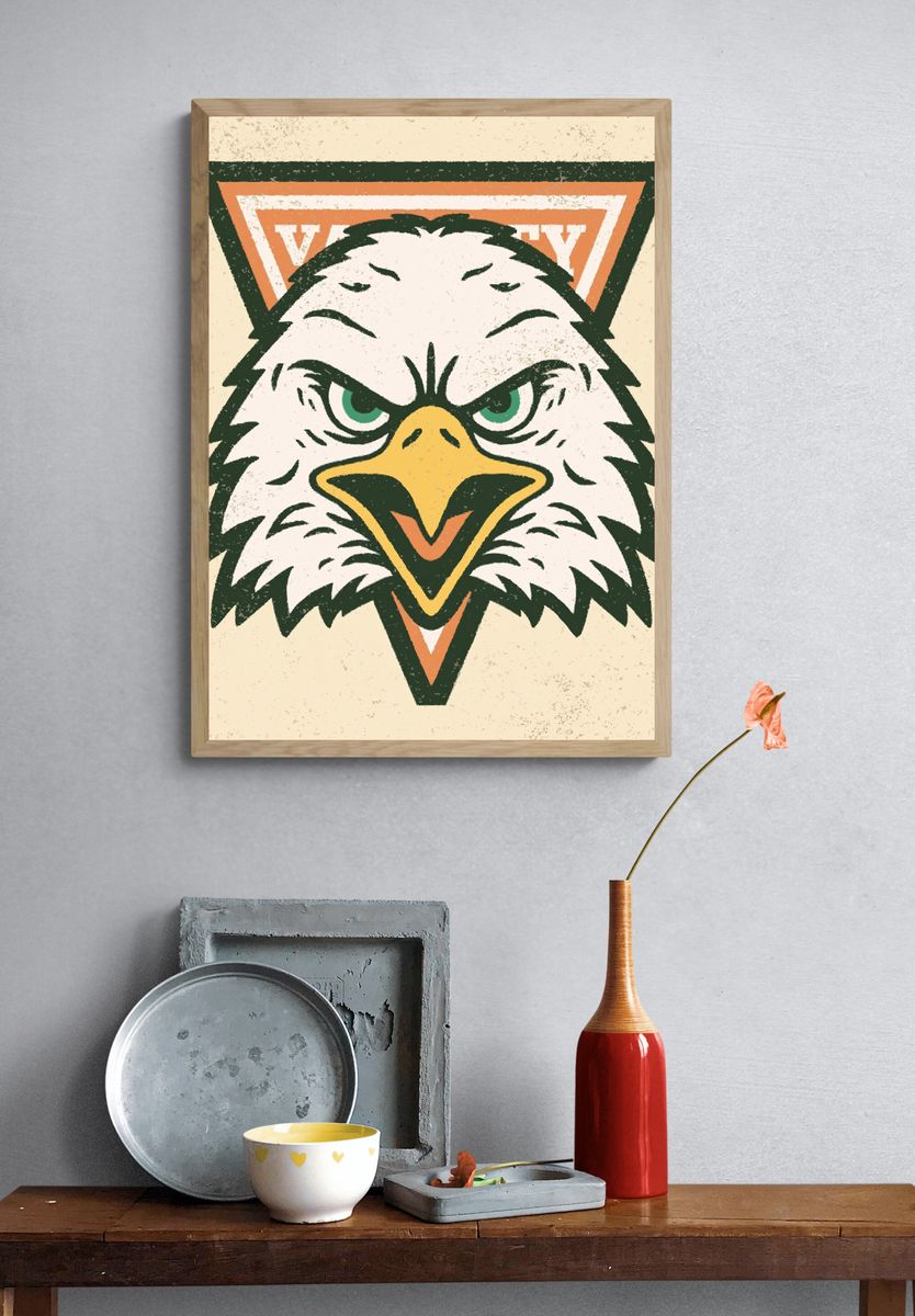 Eagle Mascot Vintage Poster. — room view 3