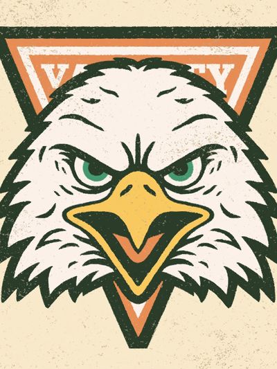 Eagle Mascot Vintage Poster.