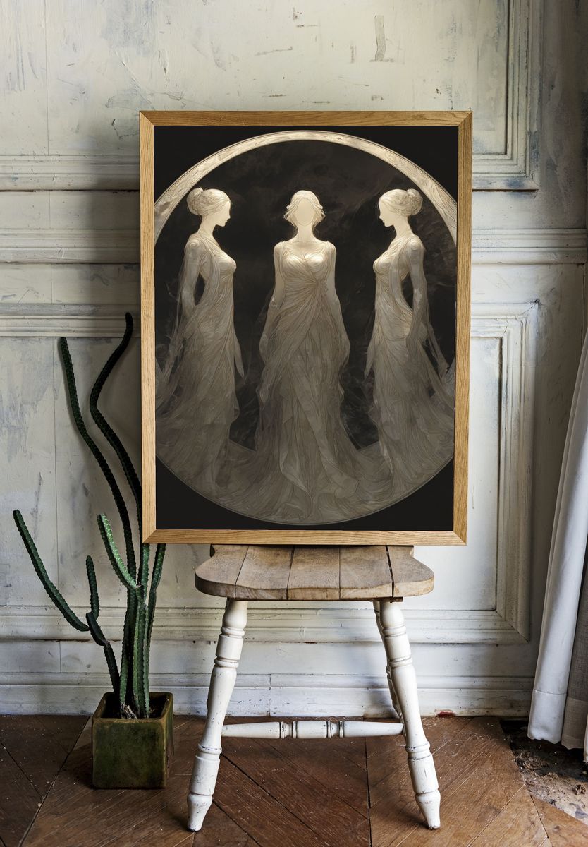 Ethereal Maidens — Fine Art Print. — room view 1