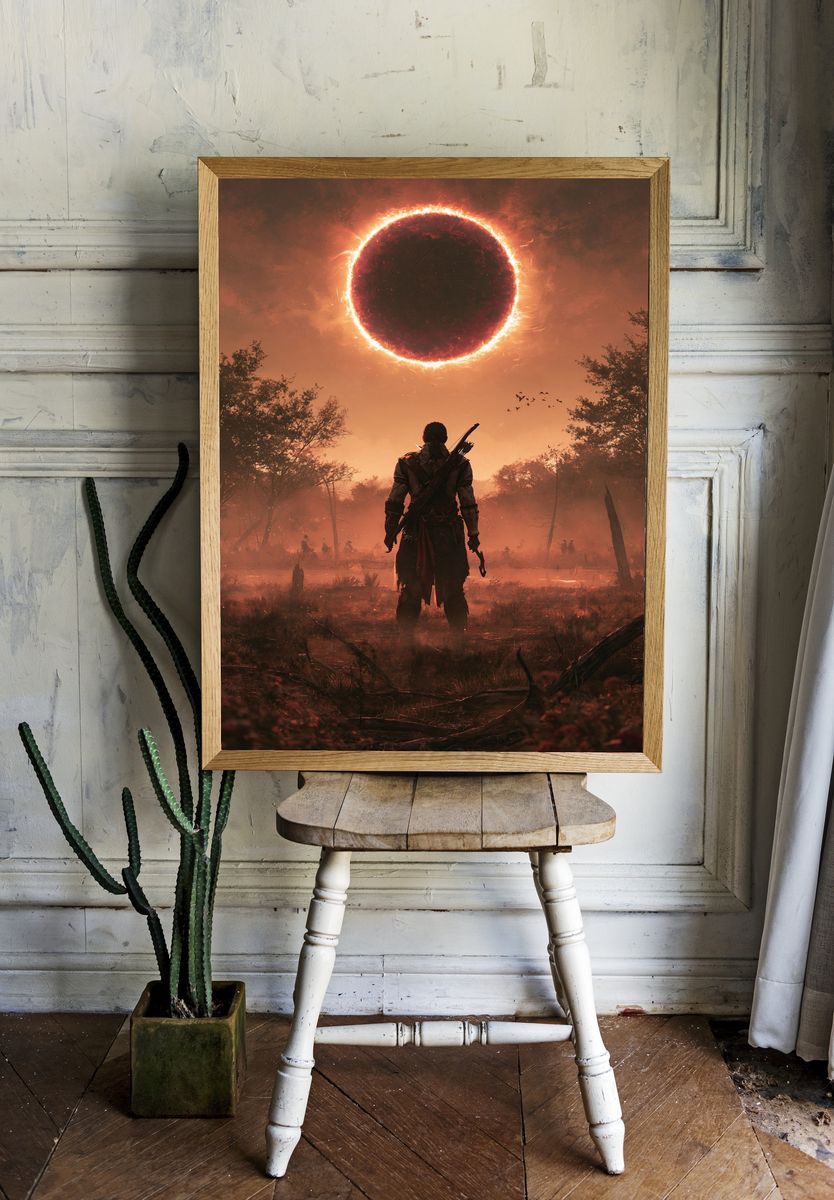 Eclipse Warrior Fantasy Print. room preview