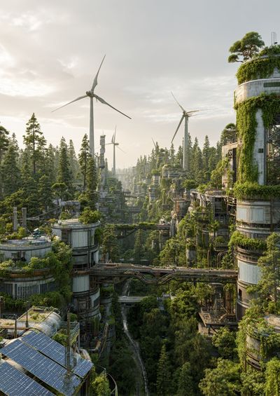 Futuristic Eco-City — Digital Art Print. poster print