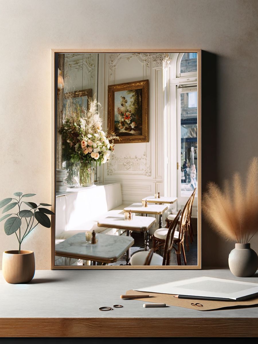 Elegant Café Interior — Fine Art Print. — room view 2