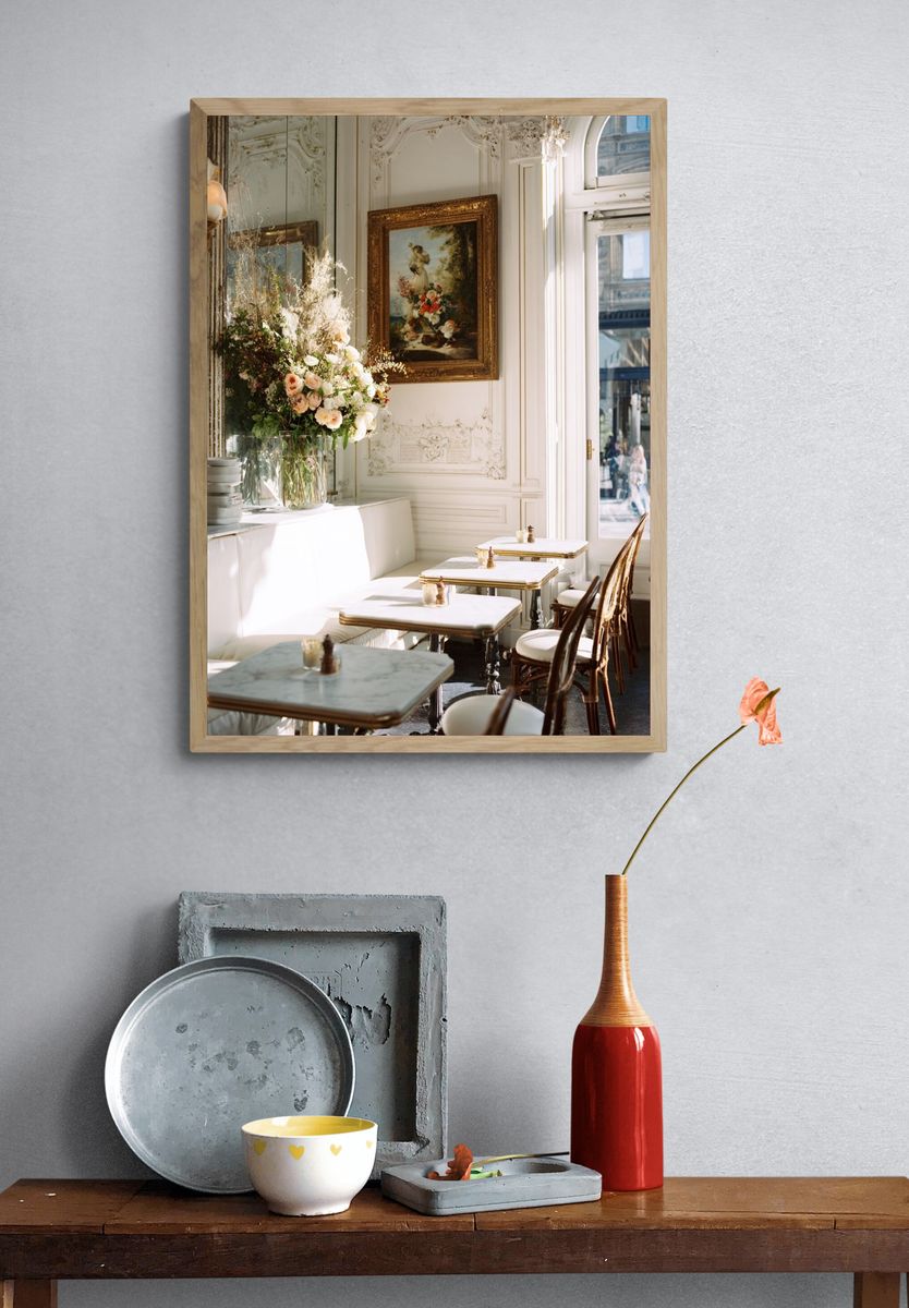 Elegant Café Interior — Fine Art Print. — room view 3