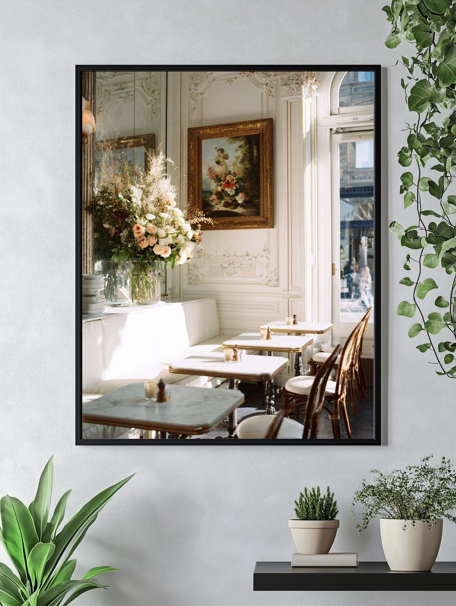 Elegant Café Interior — Fine Art Print. — room view 4