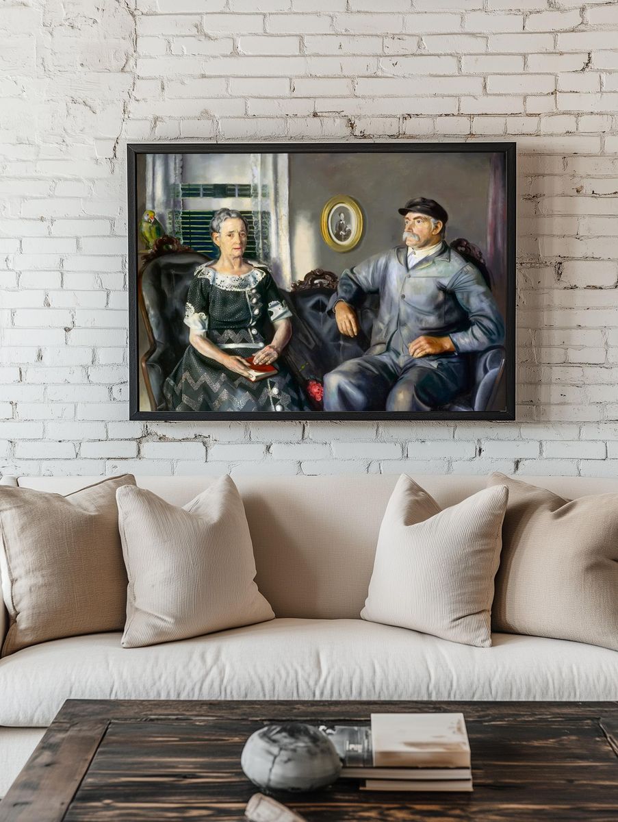 Elderly Couple Portrait — Fine Art Print. — room view 1