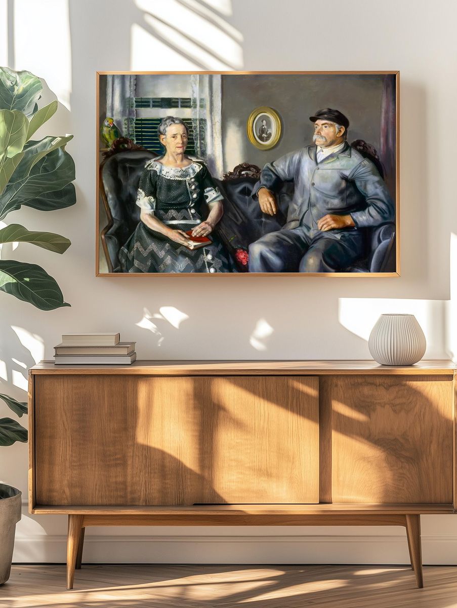 Elderly Couple Portrait — Fine Art Print. — room view 3