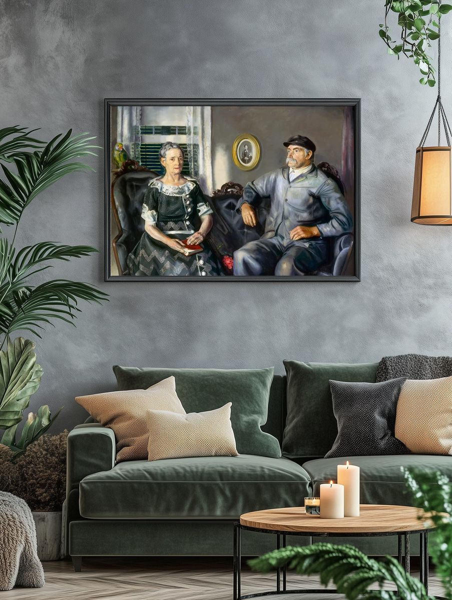 Elderly Couple Portrait — Fine Art Print. — room view 4