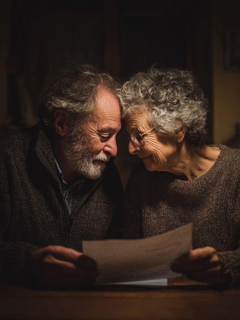 Elderly Couple Sharing a Moment — Photography Print. poster — photography art