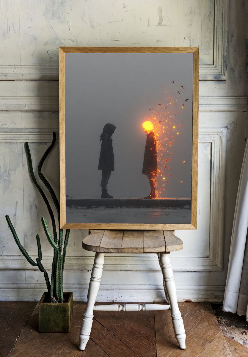 Ethereal Encounter — Surrealism Print. — room view 1