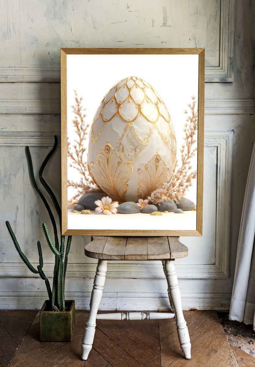 Elegant Decorative Egg — Fine Art Print. — room view 1