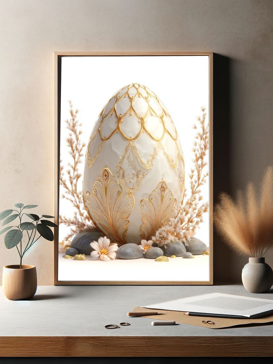 Elegant Decorative Egg — Fine Art Print. — room view 2