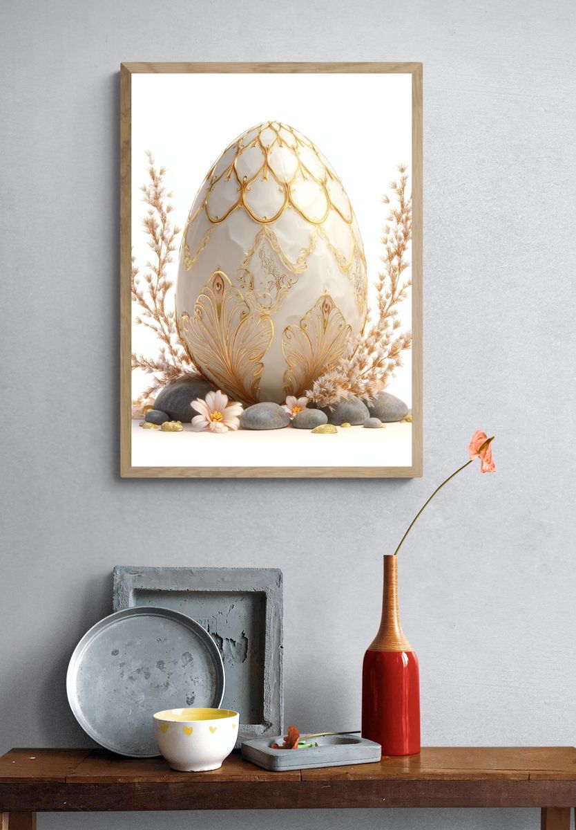 Elegant Decorative Egg — Fine Art Print. — room view 3