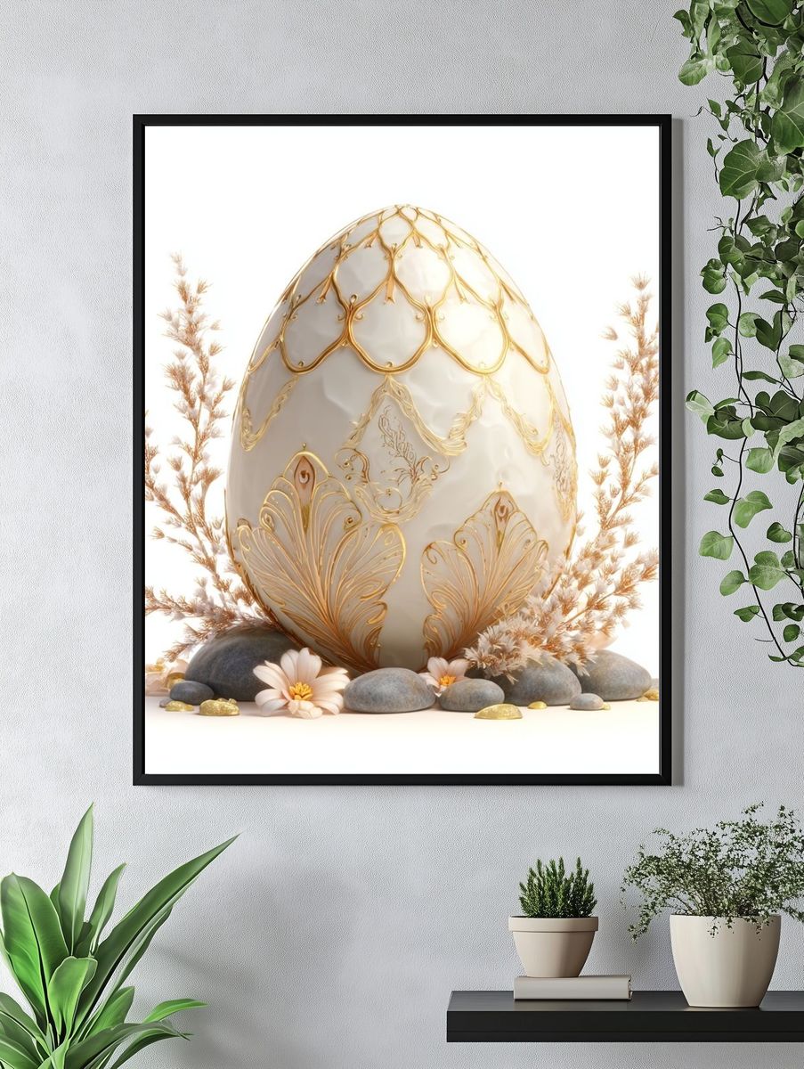 Elegant Decorative Egg — Fine Art Print. — room view 4