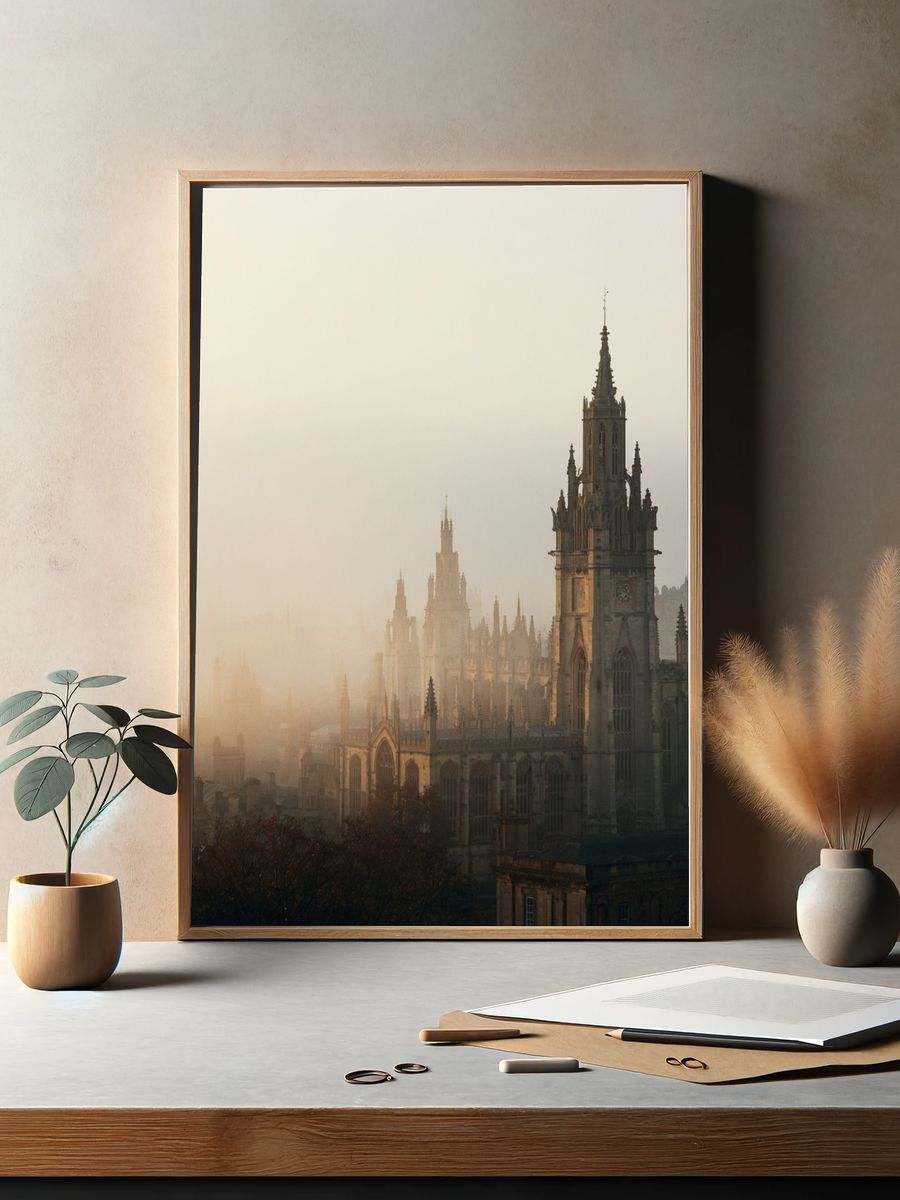 Edinburgh Gothic Skyline Photography Poster. — room view 2