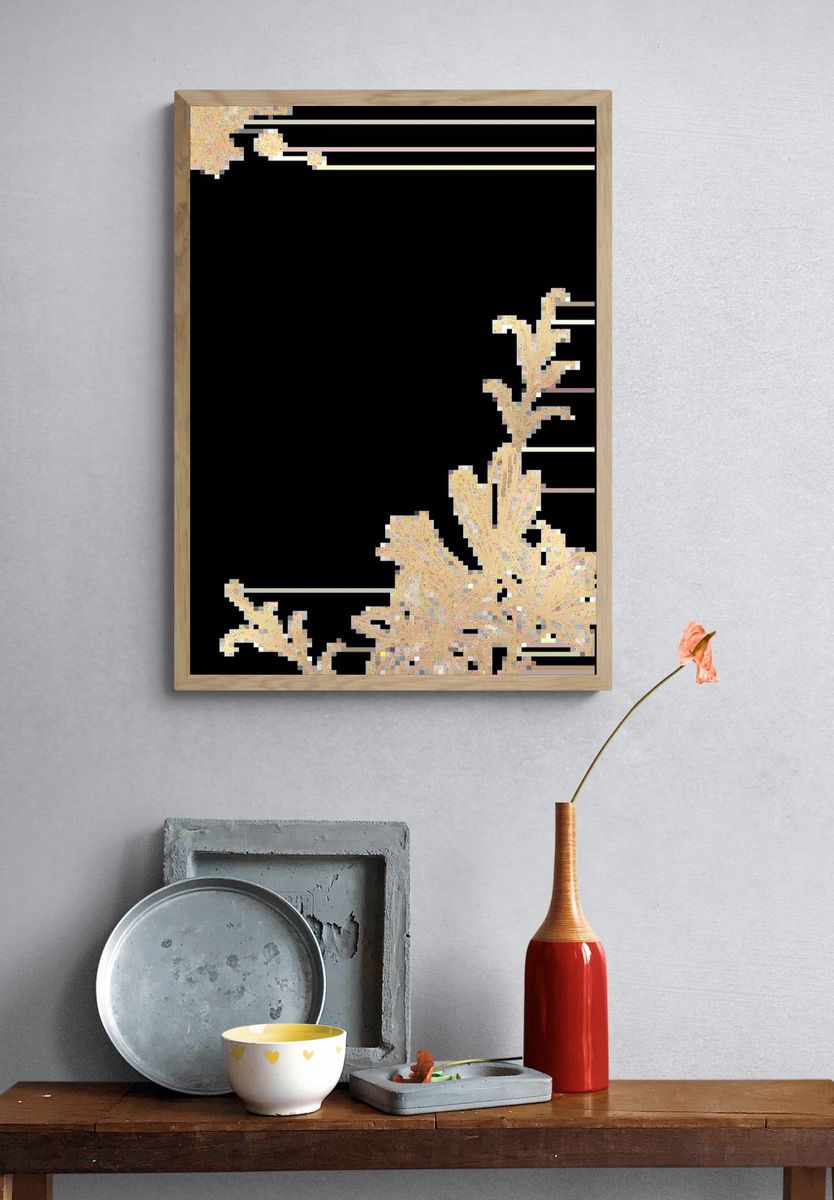 Elegant Floral Line Art Poster. — room view 3