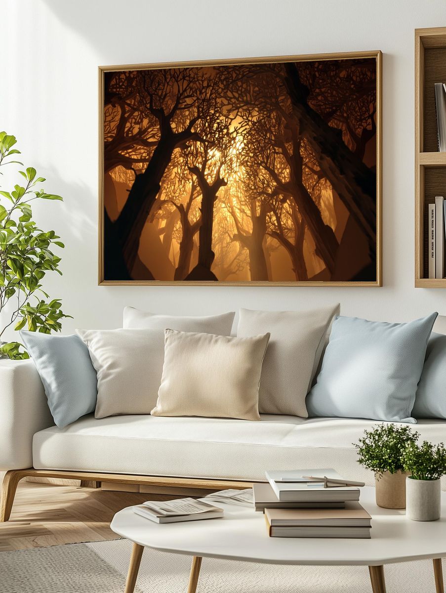 Ethereal Forest Light — Nature Print. — room view 2