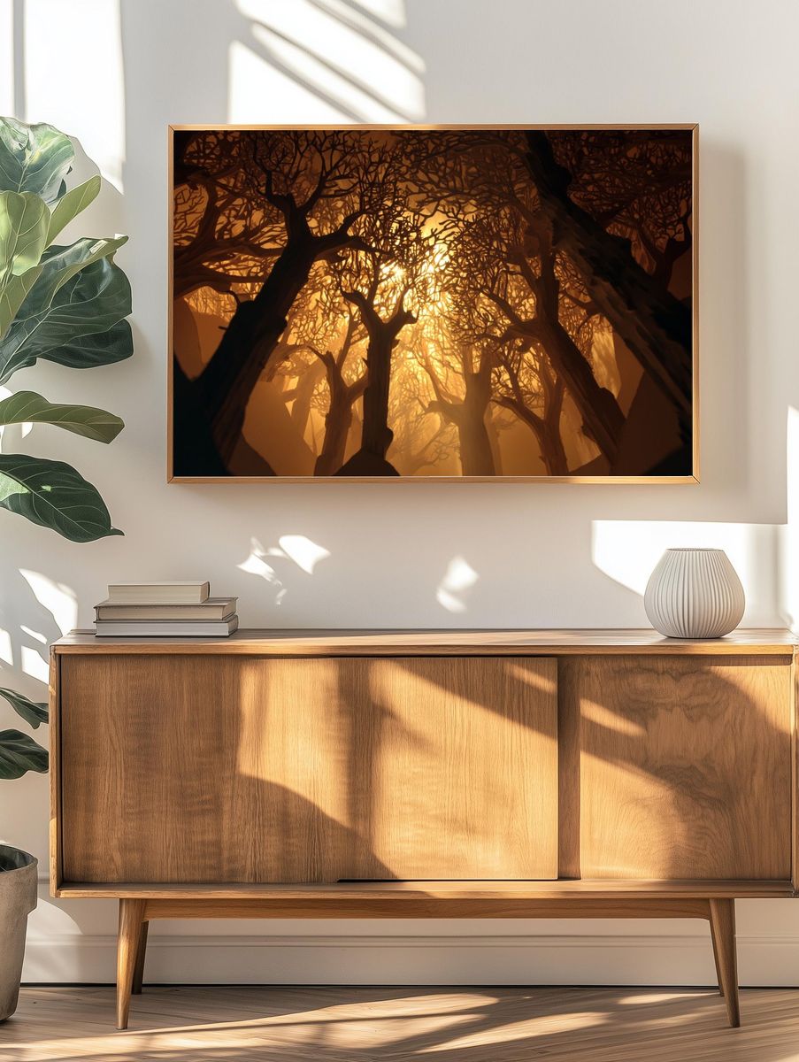Ethereal Forest Light — Nature Print. — room view 3