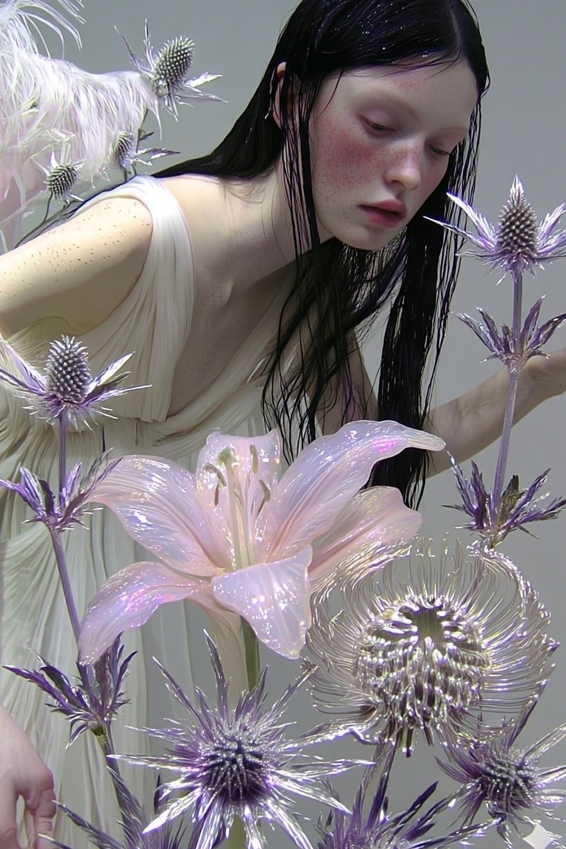 Ethereal Floral Portrait — Fine Art Print. poster detail