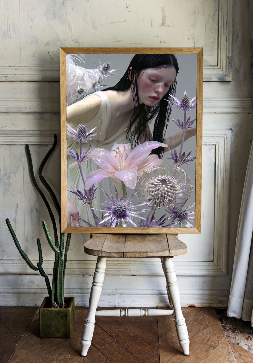 Ethereal Floral Portrait — Fine Art Print. — room view 1