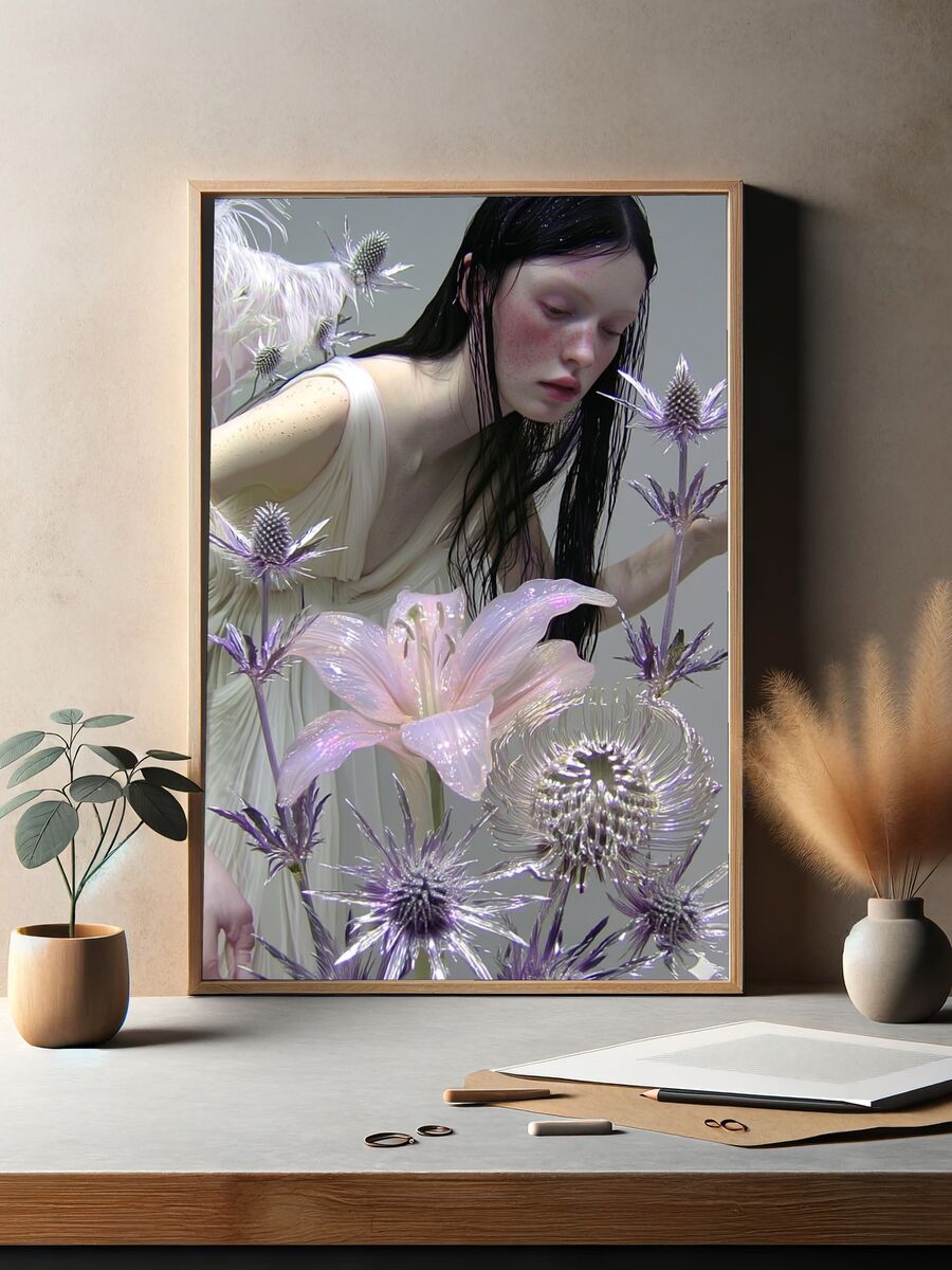 Ethereal Floral Portrait — Fine Art Print. — room view 2