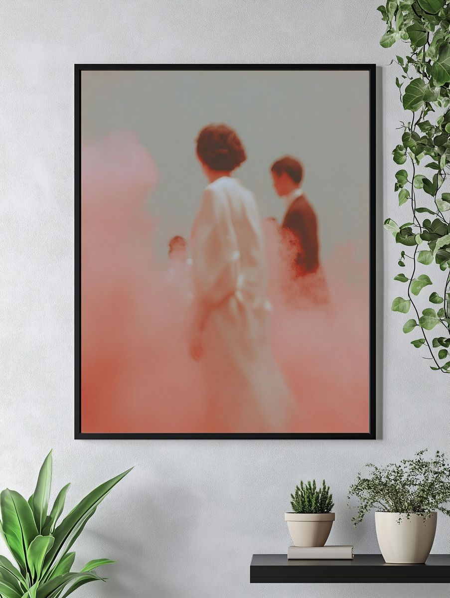 Ethereal Figures in Pink Smoke Poster. — room view 4