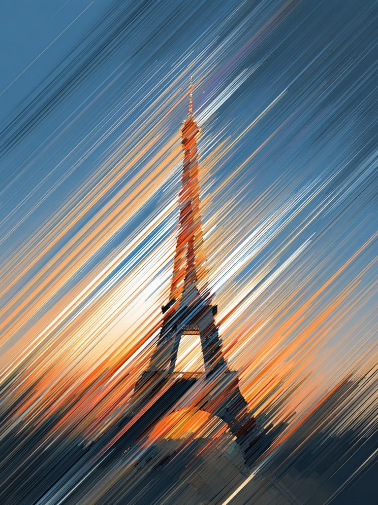 Eiffel Tower Sunset Abstract Poster. poster — fine-art art