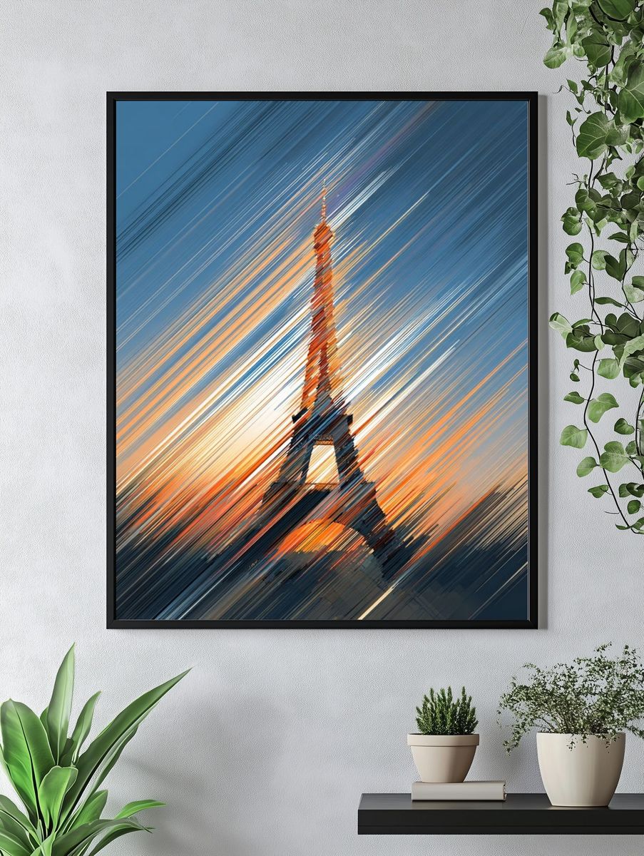 Eiffel Tower Sunset Abstract Poster. — room view 4